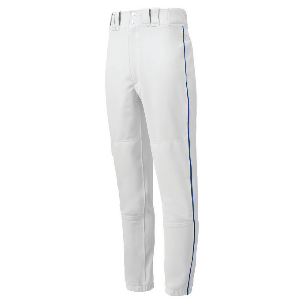 Pantalones Mizuno Premier Piped Hombre Blancas/Azul Real Ofertas QXKC-02589